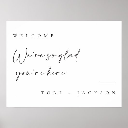 Minimale Willkommensmarke Name Wedding Poster Boar (Vorne)