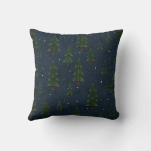 Minimale Winterkiefernbaum-Muster-Wurfkissen Kissen