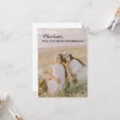 Minimale Wirst-du-meine-Brautjungfer-Fotokarte Karte (Vorderseite/Rückseite Beispiel)