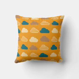 Minimale Wolkenmuster – Orange-Himmel-Stimmung Kissen
