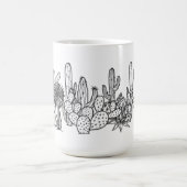 Minimale Wüste – Botanisch in schwarzer Tinte Kaffeetasse (Mittel)