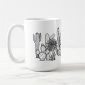 Minimale Wüste – Botanisch in schwarzer Tinte Kaffeetasse (Links)