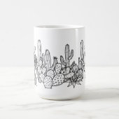 Minimale Wüste – Botanisch in schwarzer Tinte Kaffeetasse (Mittel)