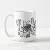 Minimale Wüste – Botanisch in schwarzer Tinte Kaffeetasse (Links)
