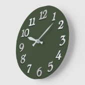 Minimale Zahl-graues graues unten Wiesen-Grün Große Wanduhr (Winkel)