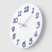 Minimale Zahl-Kobalt-Indigo-Blau-Weiß Große Wanduhr (Winkel)