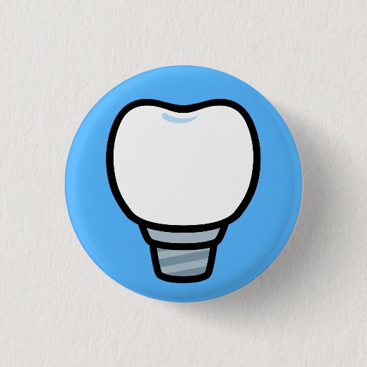 Minimale Zahnimplantat-Illustration Button (Vorderseite)