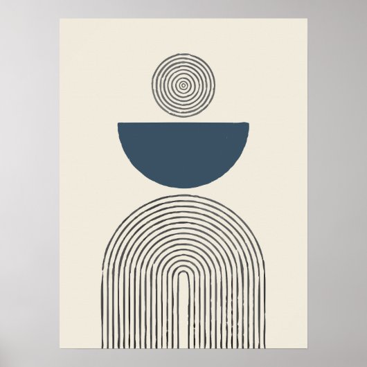 Minimale zeitgenössische Kunst mit geometrischem B Poster (Vorne)