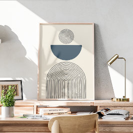 Minimale zeitgenössische Kunst mit geometrischem B Poster