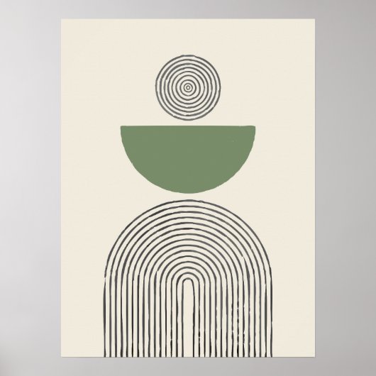 Minimale zeitgenössische Kunst mit geometrischem B Poster (Vorne)