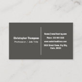 Minimale zeitgenössische Monogramm auf Grafit gra Visitenkarte (Rückseite)