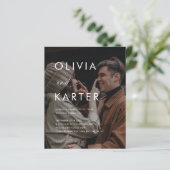 Minimale zeitgenössische Monogramm-Foto-Hochzeit (Stehend Vorderseite)