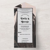 Minimale zeitgenössische Schwarz-Weiß-Hochzeit All In One Einladung (Innen Boden)