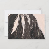 Minimale zeitgenössische Schwarz-Weiß-Hochzeit RSVP Karte (Rückseite)