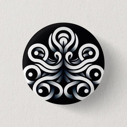 Minimale Zen Heilige Geometrische Mandala Abstrakt Button (Vorderseite)