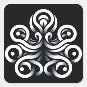 Minimale Zen Heilige Geometrische Mandala-Abstrakt Quadratischer Aufkleber
