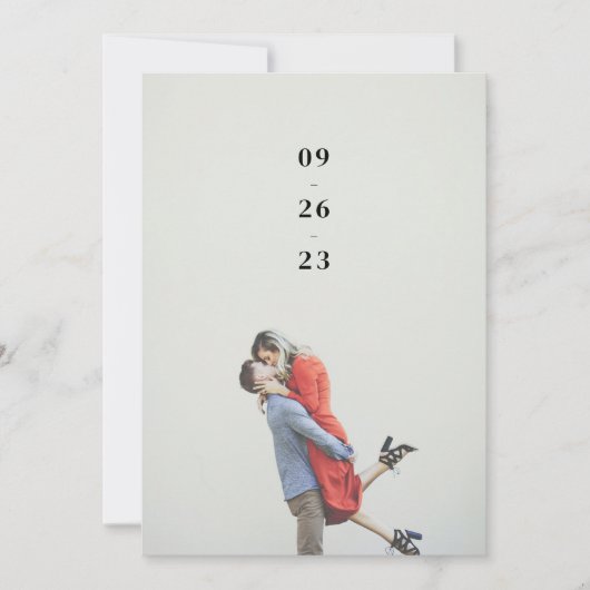 Minimale Ziffern Hochzeit speichern das Datum Save The Date (Vorderseite)