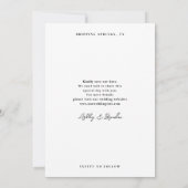 Minimale Ziffern Hochzeit speichern das Datum Save The Date (Rückseite)