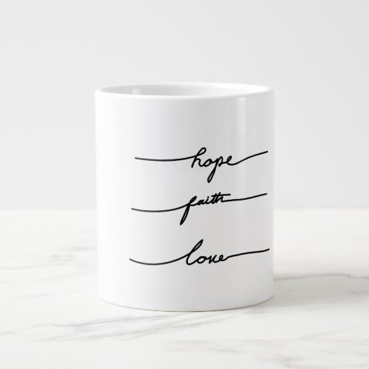 Minimale Zitat-Typografie handgezeichnete Tintensc Jumbo-Tasse (Vorderseite)