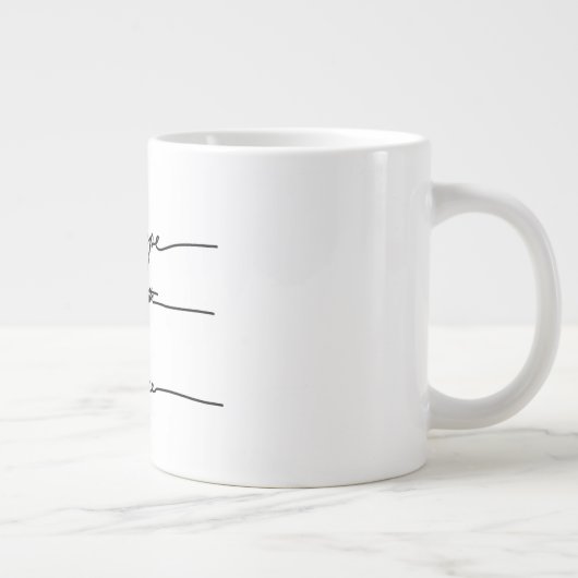 Minimale Zitat-Typografie handgezeichnete Tintensc Jumbo-Tasse (Rechts)