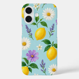 Minimale Zitronen Blumen Handyhülle iPhone 16 Hülle