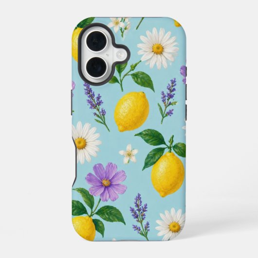 Minimale Zitronen-Blumen-Handyhülle iPhone 16 Hülle (Rückseite)