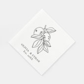 Minimale Zitronen Hochzeit Serviette (Ecke)