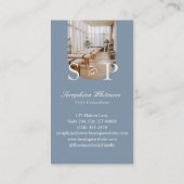 Minimalelegantes einfaches Monogramm stilvoller Bo Visitenkarte (Rückseite)