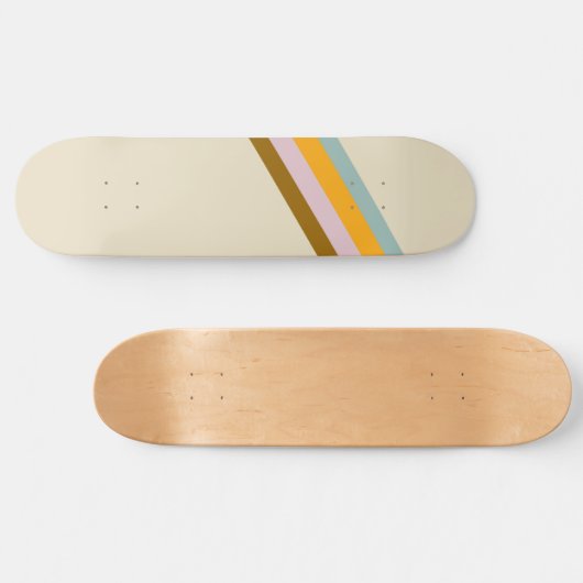 Minimaler 70er Retro Streifen #1 #decor #art Skateboard (Horizontal)