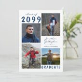 Minimaler Abschluss 5 Foto Collage Script Ankündigung (Stehend Vorderseite)