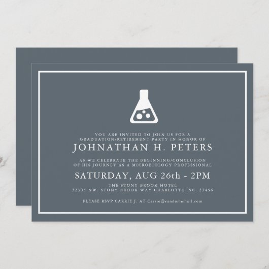 Minimaler Abschluss für Mikrobiologie|Ausschreibun Einladung (Vorne/Hinten)