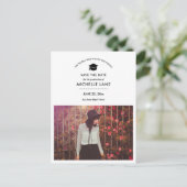 Minimaler Abschluss Save the Date Grad Foto Postkarte (Stehend Vorderseite)