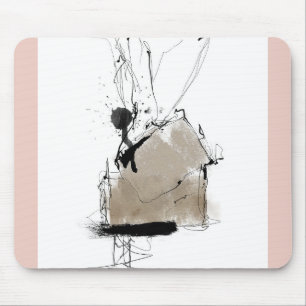 Minimaler abstrakter Graurosa Mousepad