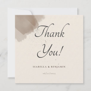 Minimaler Abstrakter Pinsel und Tinte Dankeschön K Dankeskarte