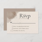 Minimaler Abstrakter Pinsel und Tinte-Hochzeitstic RSVP Karte (Vorne/Hinten)