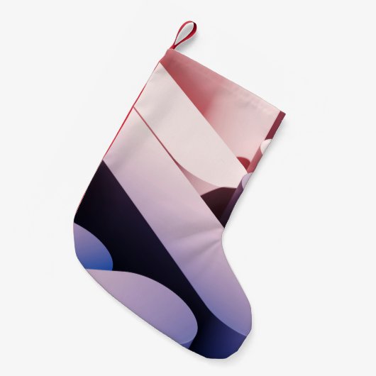 Minimaler abstrakter Spotup-Hintergrund. Blau und  Kleiner Weihnachtsstrumpf (Vorderansicht (hängend))