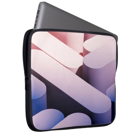 Minimaler abstrakter Spotup-Hintergrund. Blau und Laptopschutzhülle (Vorne Rechts)