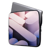 Minimaler abstrakter Spotup-Hintergrund. Blau und Laptopschutzhülle (Vorderseite Links)