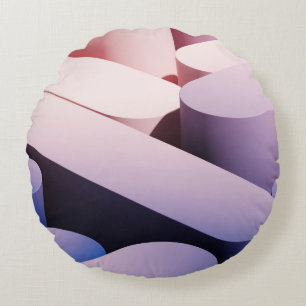 Minimaler abstrakter Spotup-Hintergrund. Blau und Rundes Kissen