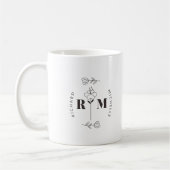 Minimaler Anfangsbuchstabe Monogram Name Couple Co Kaffeetasse (Links)