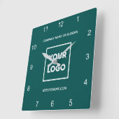 Minimaler Aquamariner Text für kundenspezifische F Quadratische Wanduhr (Winkel)