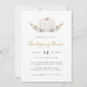 Minimaler Aquarellpumpen Gold-Erntedank Einladung (Vorderseite)