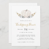 Minimaler Aquarellpumpen Gold-Erntedank Einladung (Vorne/Hinten)