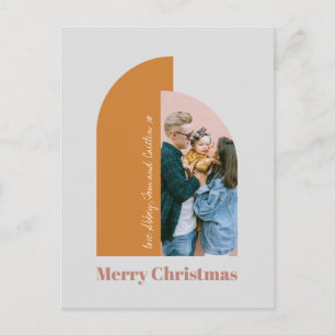 Minimaler Arch Blush Dusty Pink Gray Merry Foto Feiertagspostkarte