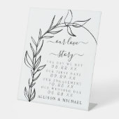 Minimaler Arch unsere Liebe Story Timeline Hochzei Sockelschild (Vorderseite)