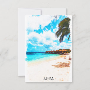 Minimaler Aruba-Karibikinsel-Urlaub Karte