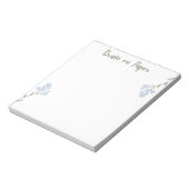 Minimaler ästhetischer Notepad mit blauen Blumen Notizblock (Rotiert)
