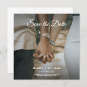 Minimaler Austausch der Save the Date flachen Foto Ankündigung (Vorne/Hinten)