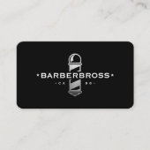 Minimaler Barbershop Moderner Barberer Pole Black  Visitenkarte (Vorderseite)