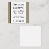 Minimaler Bauberater Beruflich Quadratische Visitenkarte (Vorne/Hinten)